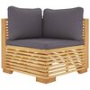 vidaXL 4 pcs conjunto lounge jardim c/ almofad&otilde;es madeira teca maci&ccedil;a