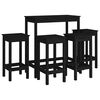 vidaXL 5 pcs conjunto de bar pinho maci&ccedil;o preto
