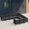 vidaXL 10 pcs conjunto lounge de jardim c/ almofad&otilde;es pinho preto