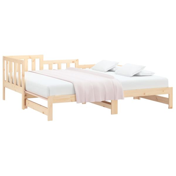 vidaXL Estrutura sofá-cama de puxar 2x(90x190) cm pinho maciço