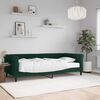 vidaXL Sof&aacute;-cama com colch&atilde;o 90x200 cm veludo verde-escuro