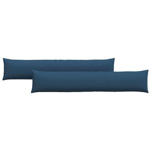 vidaXL Travesseiros de Sof&aacute; 2 pcs Azul 200 x 40 cm tecido