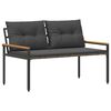 vidaXL Banco de exterior 2 -Seater 116 x 67,5 x 72 cm vime PE
