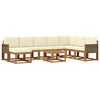 vidaXL Conjunto de Sof&aacute;s para Exterior 9 pcs Natural e Creme
