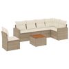 vidaXL 7 pcs conjunto de sof&aacute;s p/ jardim com almofad&otilde;es vime PE bege