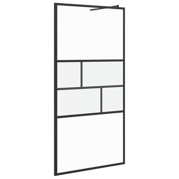 vidaXL Parede de Chuveiro Walk-in Preto 80 x 195 x 0.5 cm