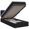 vidaXL Cama Ottoman com Colch&atilde;o e LED Preto 80 x 200 cm Tecido