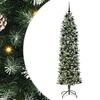 vidaXL &Aacute;rvore Slim de Natal Artificial Verde e Branco 240 cm