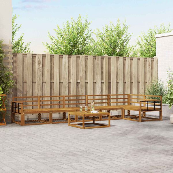 vidaXL Conjunto de Sof&aacute;s para Exterior 7 pcs Natural