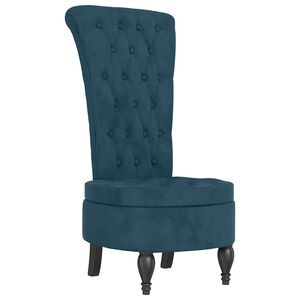 vidaXL Cadeir&atilde;o com encosto alto veludo azul design de bot&otilde;es