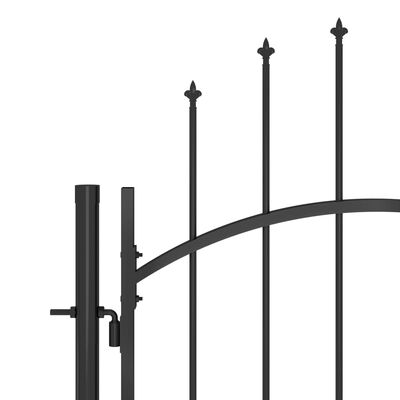 vidaXL Portão p/ cerca de jardim com topo em lanças 5x1,5 m aço preto
