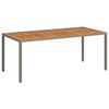 vidaXL Mesa de jardim 190x90x75 cm vime PE e ac&aacute;cia maci&ccedil;a cinzento