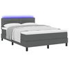 vidaXL Cama Box com colch&atilde;o Cinzento escuro 140 x 190 cm tecido