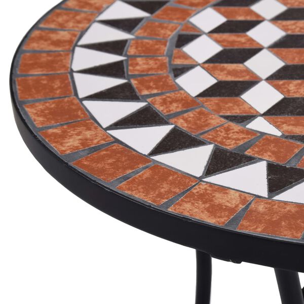 vidaXL Mesa bistr&ocirc; em mosaico 60 cm cer&acirc;mica castanho