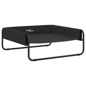 vidaXL Cama para c&atilde;es elevada tecido oxford e a&ccedil;o antracite