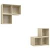 vidaXL 4 pcs conjunto m&oacute;veis de TV derivados madeira carvalho sonoma