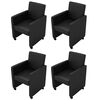 vidaXL Cadeiras de jantar 4 pcs couro artificial preto