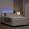 vidaXL Cama Box com luzes de tira LED Creme e Branco 193 x 120 x 88 cm