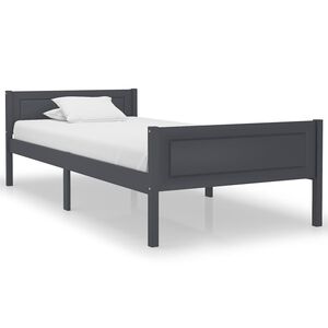 vidaXL Estrutura de cama 100x200 cm madeira pinho maci&ccedil;o cinzento