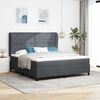 vidaXL Cama Box com colch&atilde;o Cinza Escuro 200 x 180 cm Poli&eacute;ster