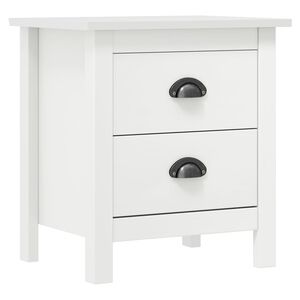 vidaXL Mesa de cabeceira Hill 46x35x49,5 cm pinho maci&ccedil;o branco