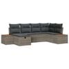 vidaXL Conjunto de Sof&aacute; de Jardim 6 unid. Cinzeto vime PE