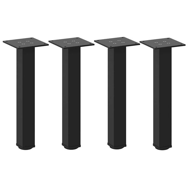 vidaXL P&eacute;s para mesa de centro 4 pe&ccedil;as, preto, 30-32 cm, a&ccedil;o