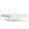 vidaXL Estrutura de cama com cabeceira e p&eacute;s 140x190 cm metal branco