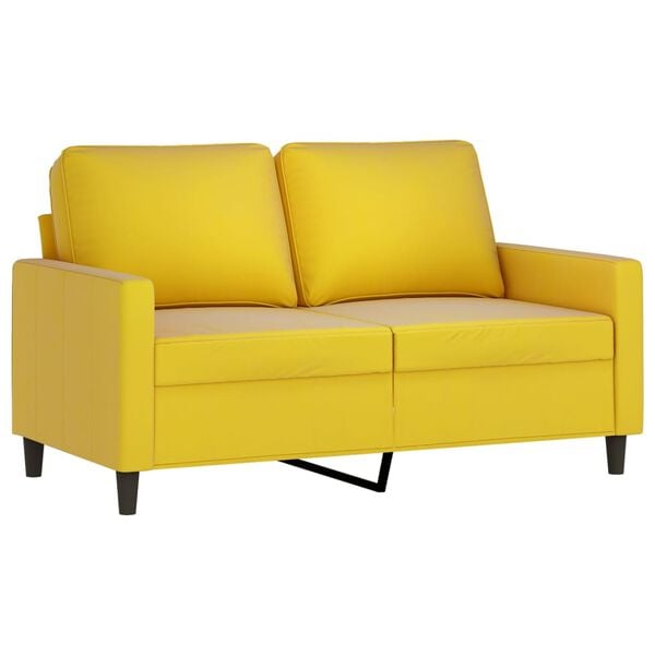 vidaXL 4 pcs conjunto de sof&aacute;s com almofadas veludo amarelo