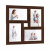 vidaXL Moldura para 4x(13x18 cm) fotografias MDF castanho-escuro