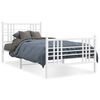 vidaXL Estrutura de cama com cabeceira e p&eacute;s 100x200 cm metal branco
