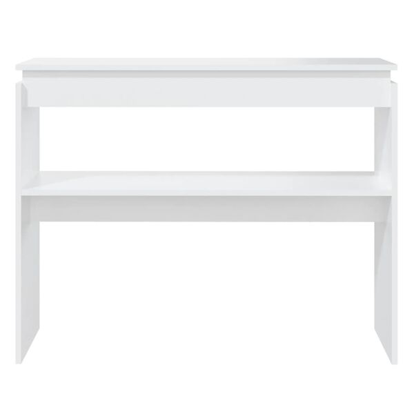 vidaXL Mesa consola 102x30x80 cm derivados de madeira branco
