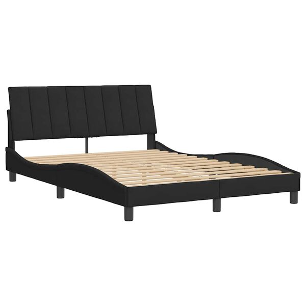 vidaXL Estrutura de cama sem colch&atilde;o Hanko 140x190 cm veludo preto