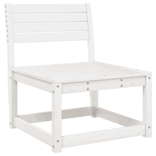 vidaXL Sofás de jardim c/ almofadões 2 pcs pinho maciço branco