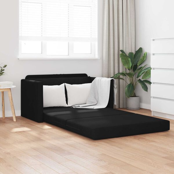vidaXL Sof&aacute;-Cama 110cm Preto tecido