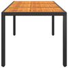 vidaXL Mesa de jardim 190x90x75 cm madeira de ac&aacute;cia e vime PE preto