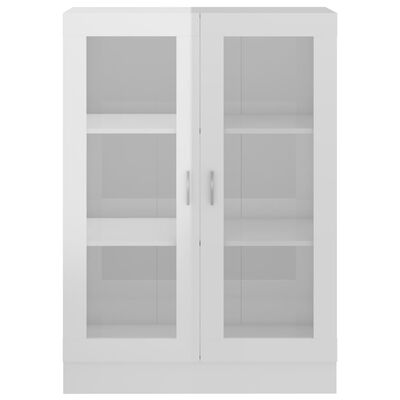 vidaXL Armário vitrine 82,5x30,5x115 cm contraplacado branco brilhante