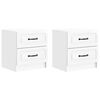 vidaXL Arm&aacute;rio de Cabeceira 2 pcs Branco Brilhante 43 x 34,5 x 44,5 cm