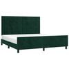 vidaXL Estrutura de cama c/ cabeceira 180x200 cm veludo verde-escuro