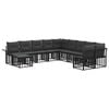 vidaXL Conjunto de Sof&aacute;s para Exterior 11 unid. Preto e Cinza Escuro