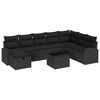 vidaXL Conjunto de Sof&aacute; de Jardim 9 pcs Preto Rattan Sint&eacute;tico