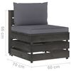 vidaXL 6 pcs conj. lounge jardim + almofad&otilde;es madeira impreg. cinzento