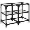 vidaXL Mesas de centro c/ tampo vidro transparente 2pcs 30x30x45cm a&ccedil;o