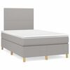 vidaXL Cama box spring c/ colch&atilde;o e LED 120x190 cm tecido cinza-claro