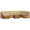 vidaXL Conjunto de Sof&aacute; Sectional com almofada 9 pcs Natural e Bege