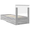 vidaXL Estrutura da Cama com gaveta Cinza Sonoma e Prata 75 x 190 cm