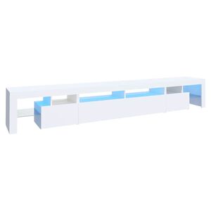 vidaXL M&oacute;vel de TV com luzes LED 260x36,5x40 cm branco