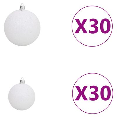vidaXL Árvore Natal artificial pré-iluminada c/bolas/LEDs 500cm branco