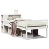 vidaXL Cama com estante sem colch&atilde;o 90x190 cm pinho maci&ccedil;o branco