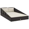 vidaXL Espregui&ccedil;adeira de jardim 110x200 cm vime PE preto